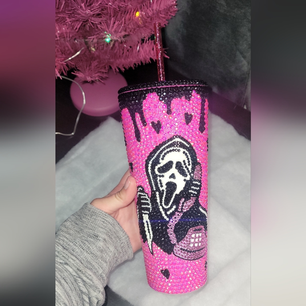 Ghostface Rhinestone Tumbler